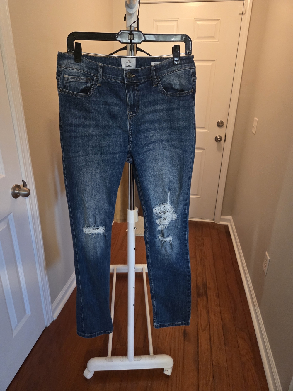 Dark Blue Distressed Women's Jeans